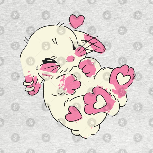 bunny love hearts cute bunny by lazykitty